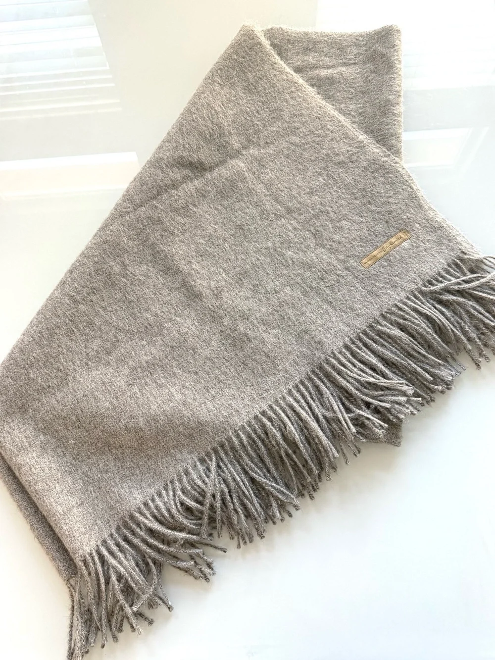 BIG LOViE Soul Collection KJ grey 100% Alpaca Throw Blanket Made in Peru New